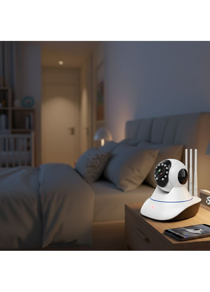 Камера видеонаблюдения беспроводная, с 3 антеннами, Wi-Fi, I-100AG/ Внутренняя IP камера IR (370778627)