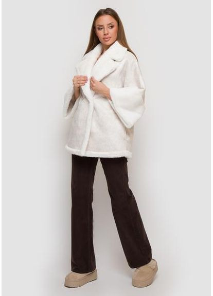 Елегантна двостороння дублянка 87-1426-75 Молоко SAM Samange (367582325)