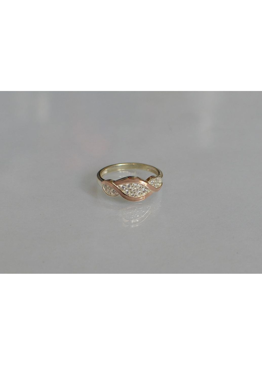 Серебряное кольцо с золотыми пластинами Silver Style (367268415)