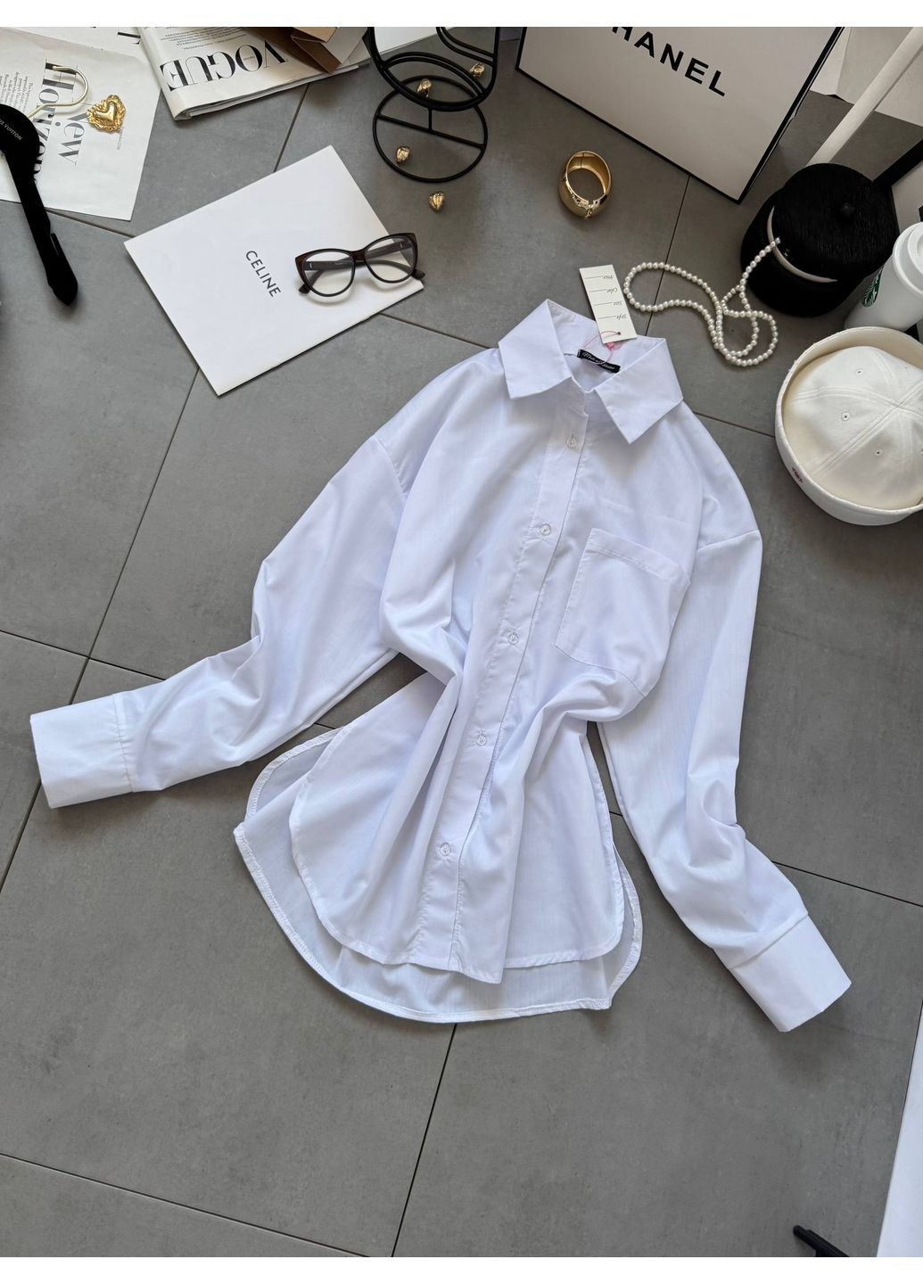 Белая коктейльный, повседневный, вечерний, классическая, кэжуал рубашка Asi.Store.ua с длинным рукавом