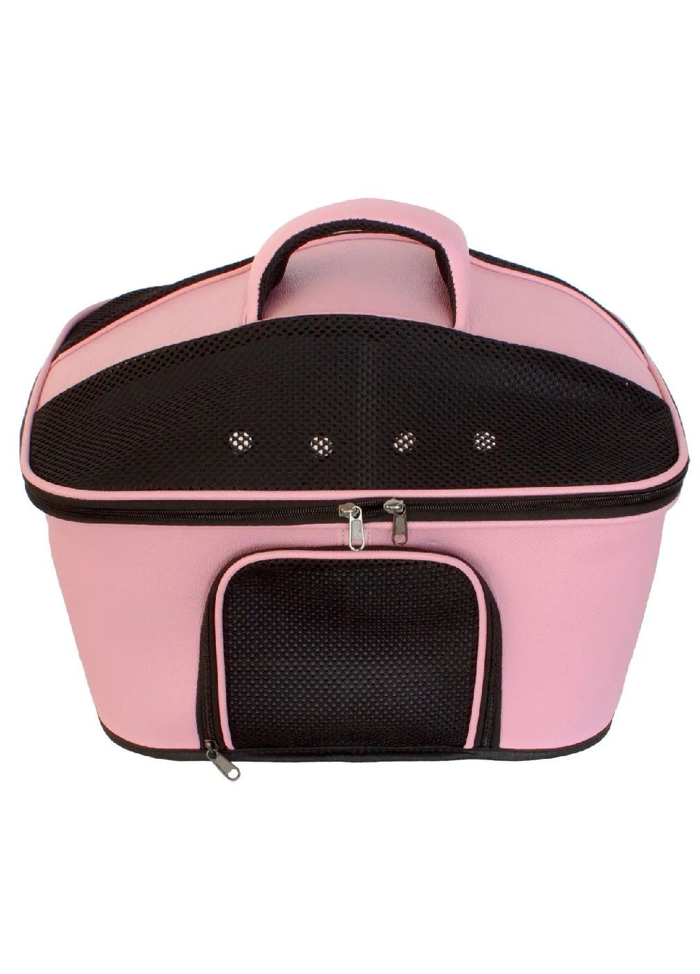 Сумка переноска жорсткий каркас для тварин котів собак з підстилкою вентиляцією кишенею 50x35x35 см (477178-Prob) Рожева Unbranded (295438356)