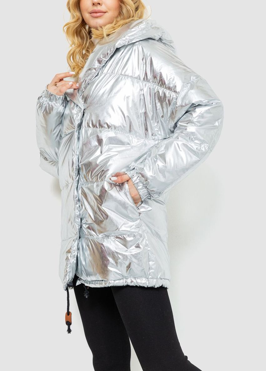 Срібна демісезонна куртка жіноча, колір сріблястий, Ager