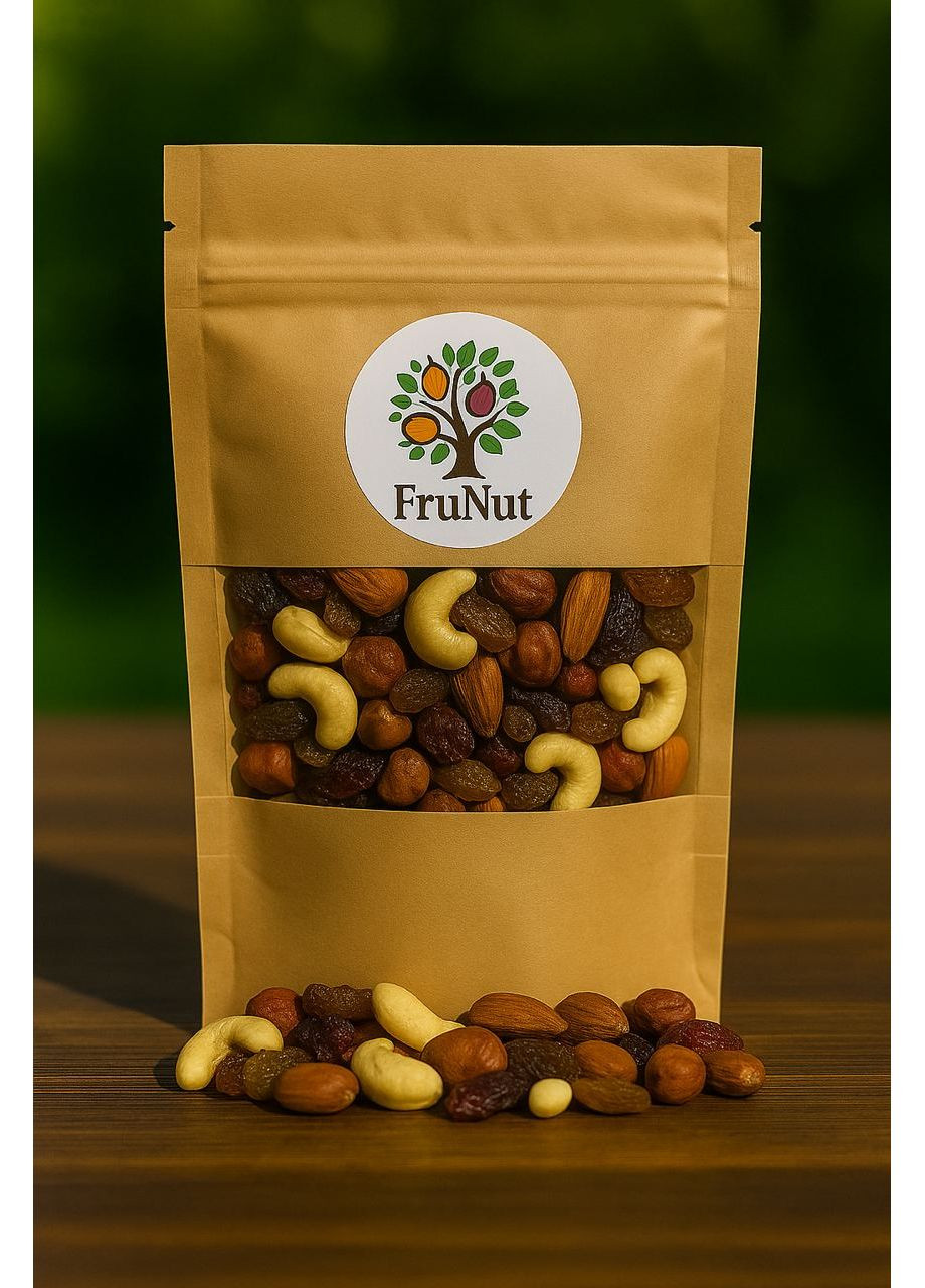 Ореховая смесь (кэшью, миндаль, изюм черный, клюква, изюм золотой, вишня, фундук, арахис) 250 г FruNut (367079009)
