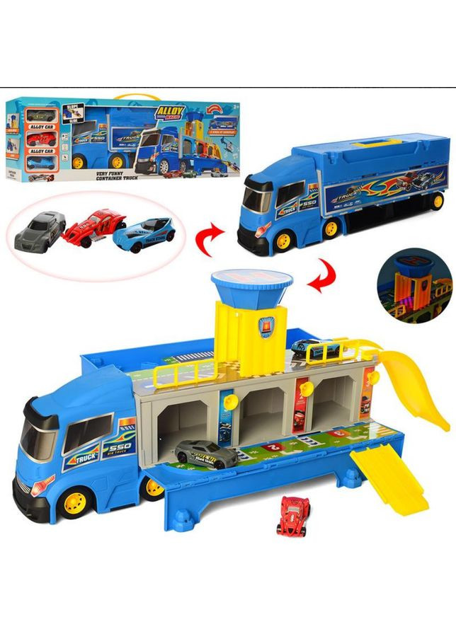 Іграшкова Вантажівка-паркінг "Гонка" HW-118, 3 машинки Bambi (365642222)