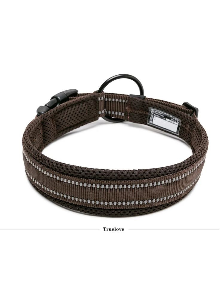 Ошейник для собак TLC5011, cветоотражающий для средних и больших пород собак, Коричневый XS Truelove (299915446)