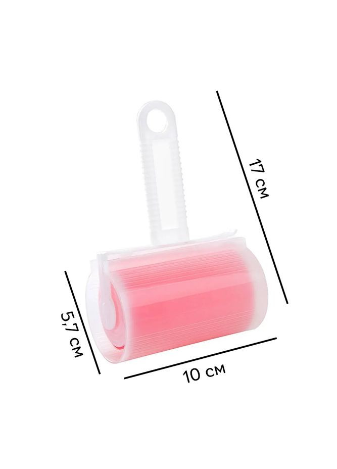 Багаторазовий липкий ролик для чищення одягу Sticky roller for clothes з чохлом, Pink Semi (336919318)