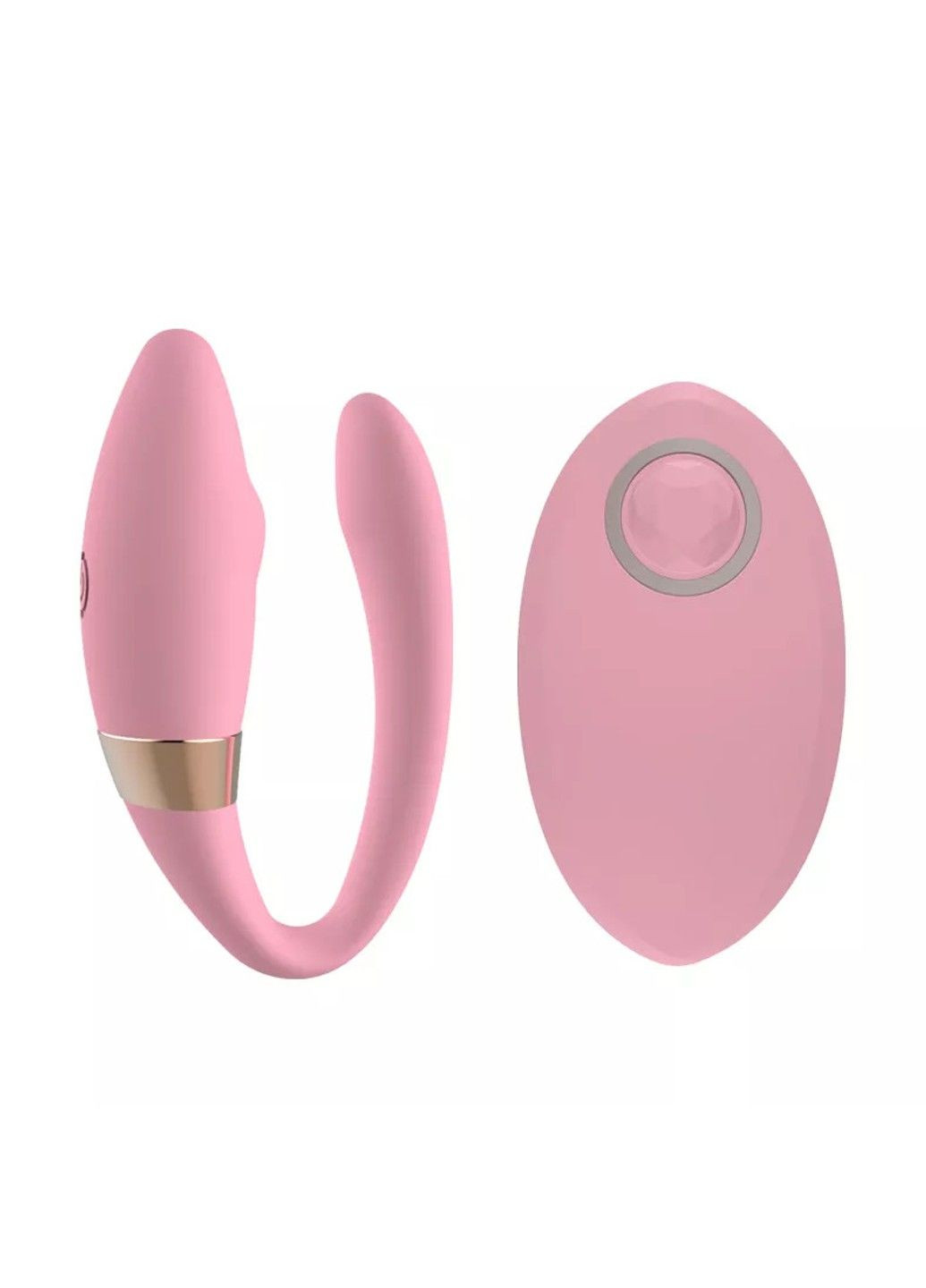 Подвійний вібратор рожевого кольору з дистанційним керуванням (USB) We Love (284278619)