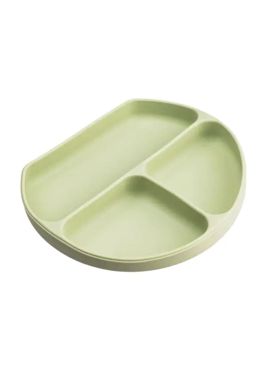 Дитячий набір силіконового посуду 7 предметів Зелений для годування малюка безпечний посуд для дітей ProDobro (364190727)