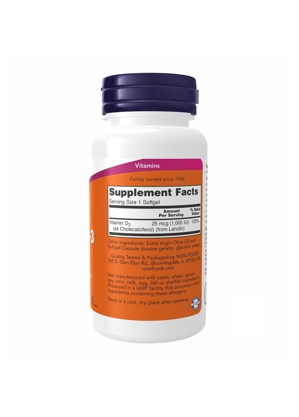 Вітамін D-3 1000 IU - 360 sgels Now Foods (366031585)