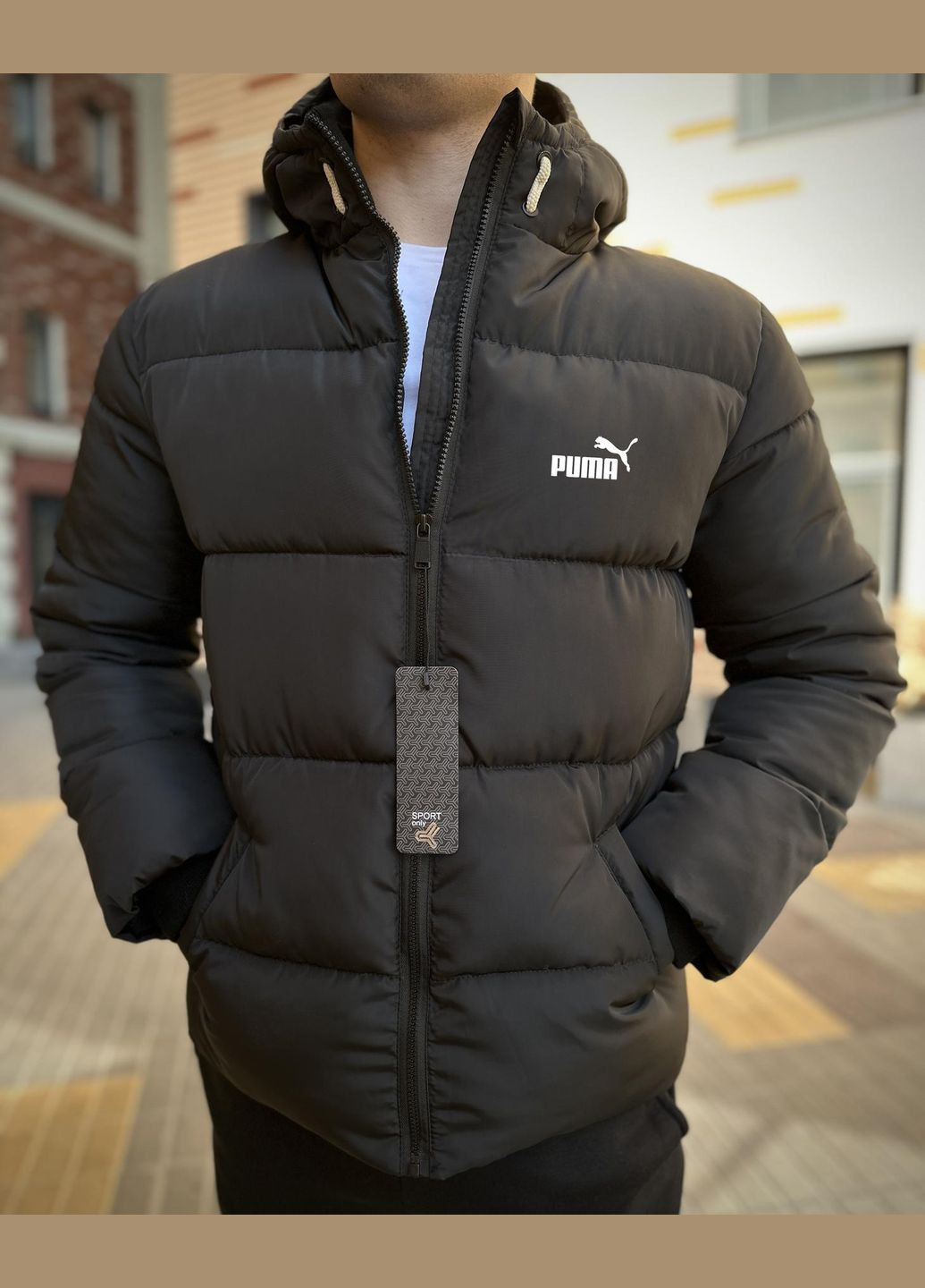 Чорна зимня куртка зимова біо-пух до -25℃ No Brand