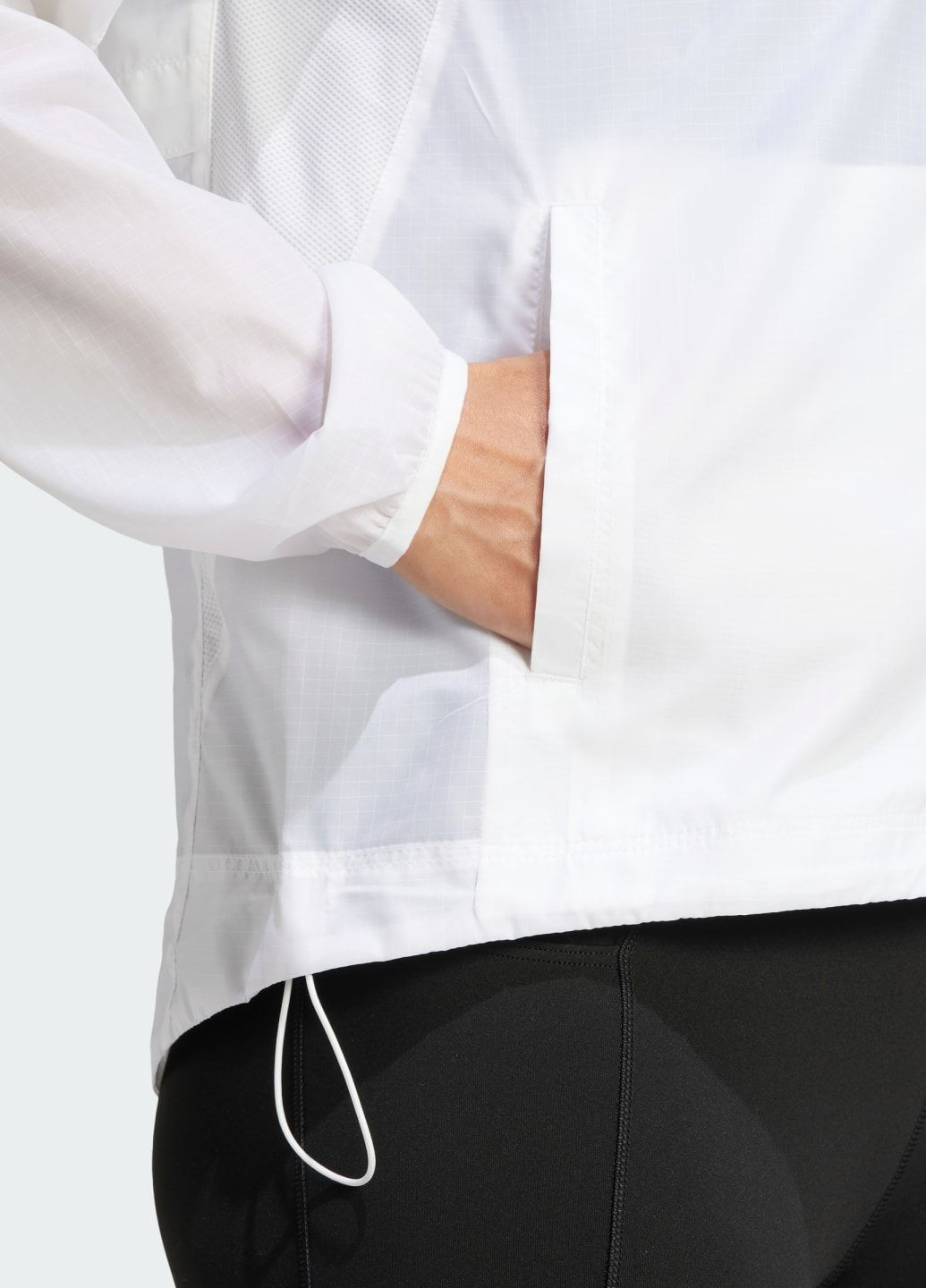 Біла демісезонна куртка own the run 3-stripes adidas