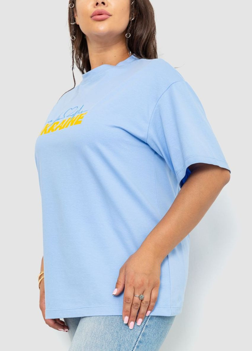 Блакитна літня футболка жіноча батал, колір блакитний, Ager