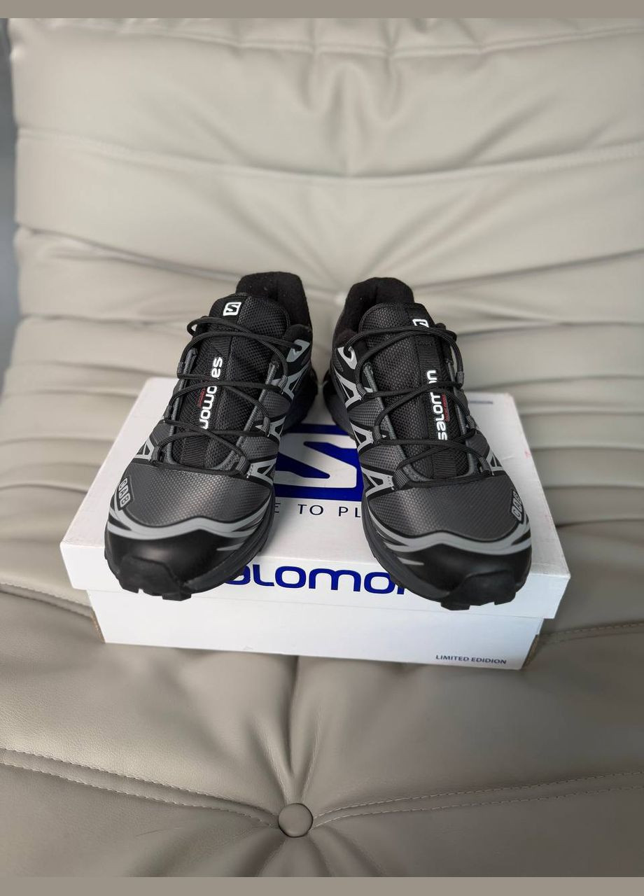 Черные зимние кроссовки зимние мужские salomon xt-6 winter gore-tex black gray termo fleece | саломон хт-6 черные серые термо с флисом No Brand