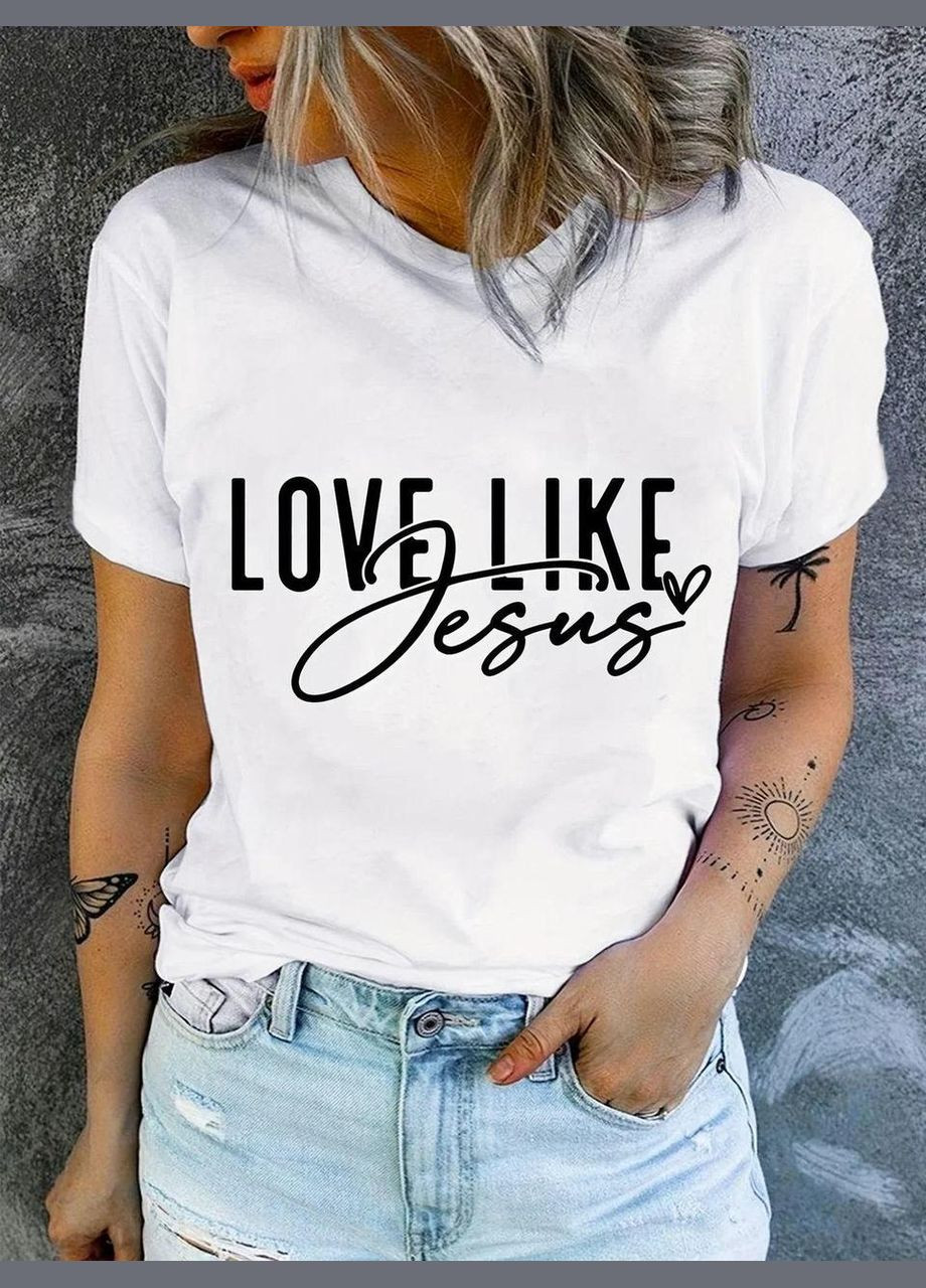 Футболка жіноча з принтом 48 Біла 2664087769 No Brand - (341250169)