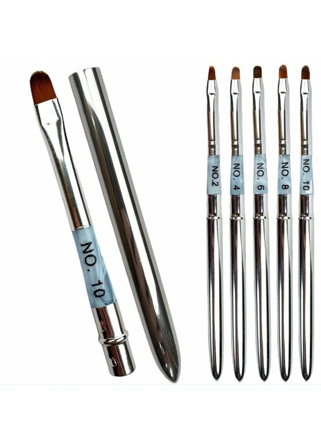 Овальний пензель-трансформер для нарощування та моделювання гелем №10 MagicNail (292734563)