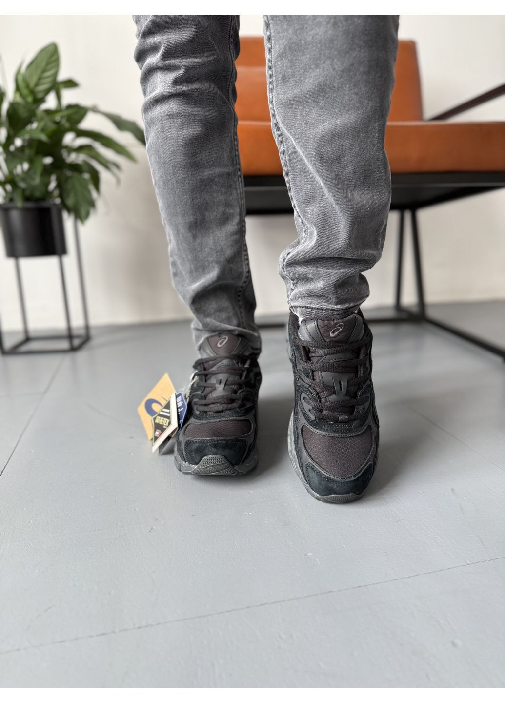 Чорні Осінні кросівки чоловічі asics gel-nyc black suede gore-tex ii асікс гель нюк No Brand