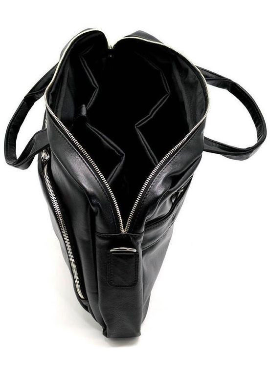 Сумка портфель через плечо для мужчин из натуральной кожи для документов А4 с отделением для ноутбука Черный 40579 TARWA (361401000)