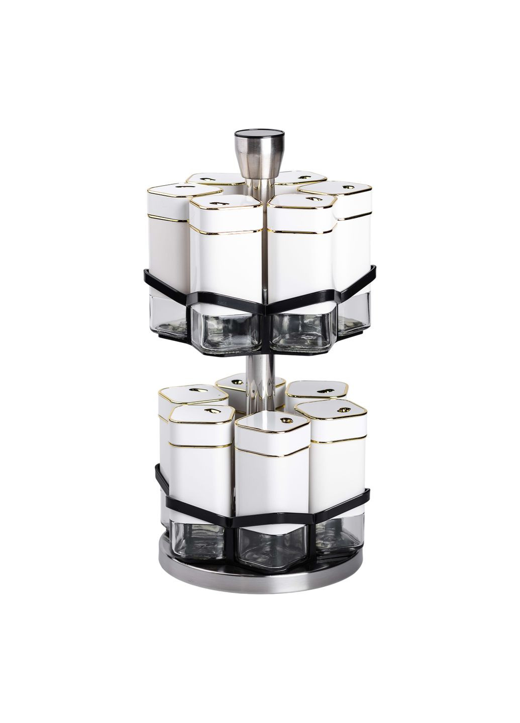 Набор емкостей для специй на поворотной подставке 12 шт по 120 мл Yiwu (324070020)