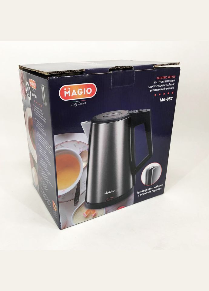 Електрочайник MG-987, електронний чайник, чайник дисковий, стильний електричний чайник Magio (364664715)