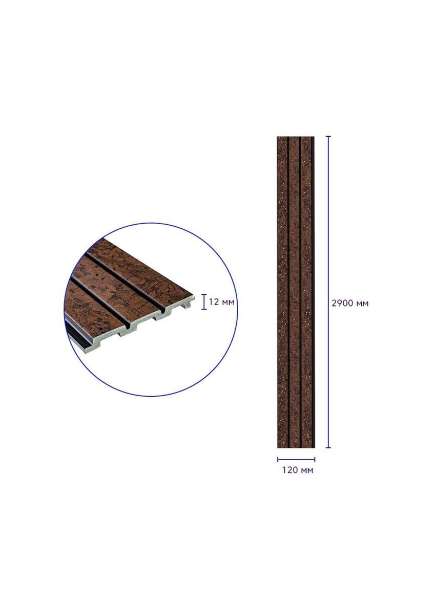 Декоративная PS рейка 2900*120*12мм D (3DPanda-1737) Sticker Wall (323155382)