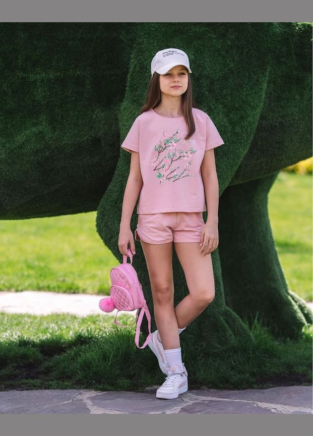 Рожевий літній комплект для дівчинки (підлітковий) hc (h001-6243-057-33) No Brand