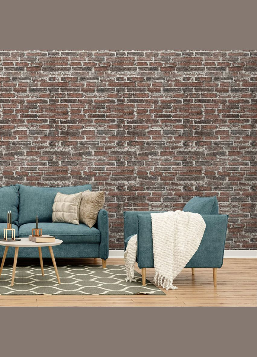 Самоклеюча 3D панель 3080x700x3мм Червона Катеринославська Цегла SW-00001761 Sticker Wall (327429409)