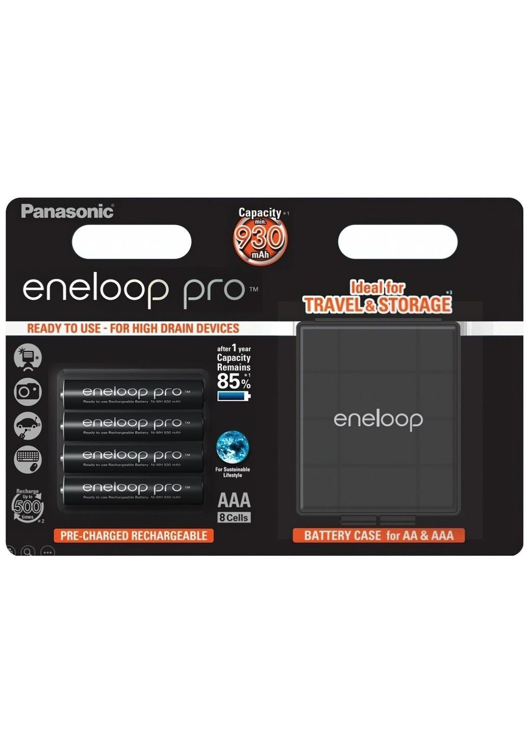 Акумулятор Eneloop Pro AAA 930 mAh 4BP+Case Panasonic (370620680)