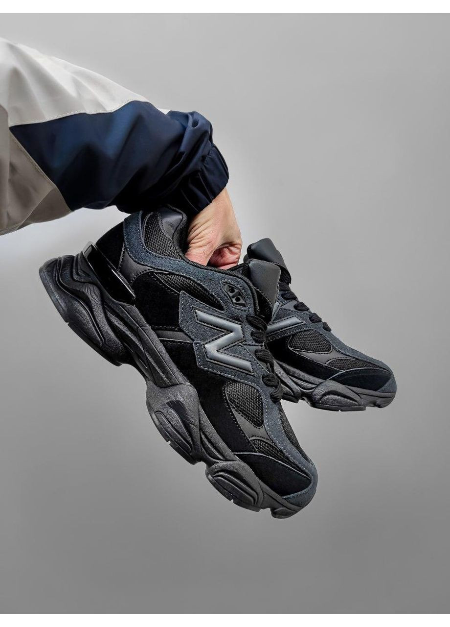 Черные демисезонные кроссовки мужские new balance 9060 black / navi нью беланс 9060 No Brand