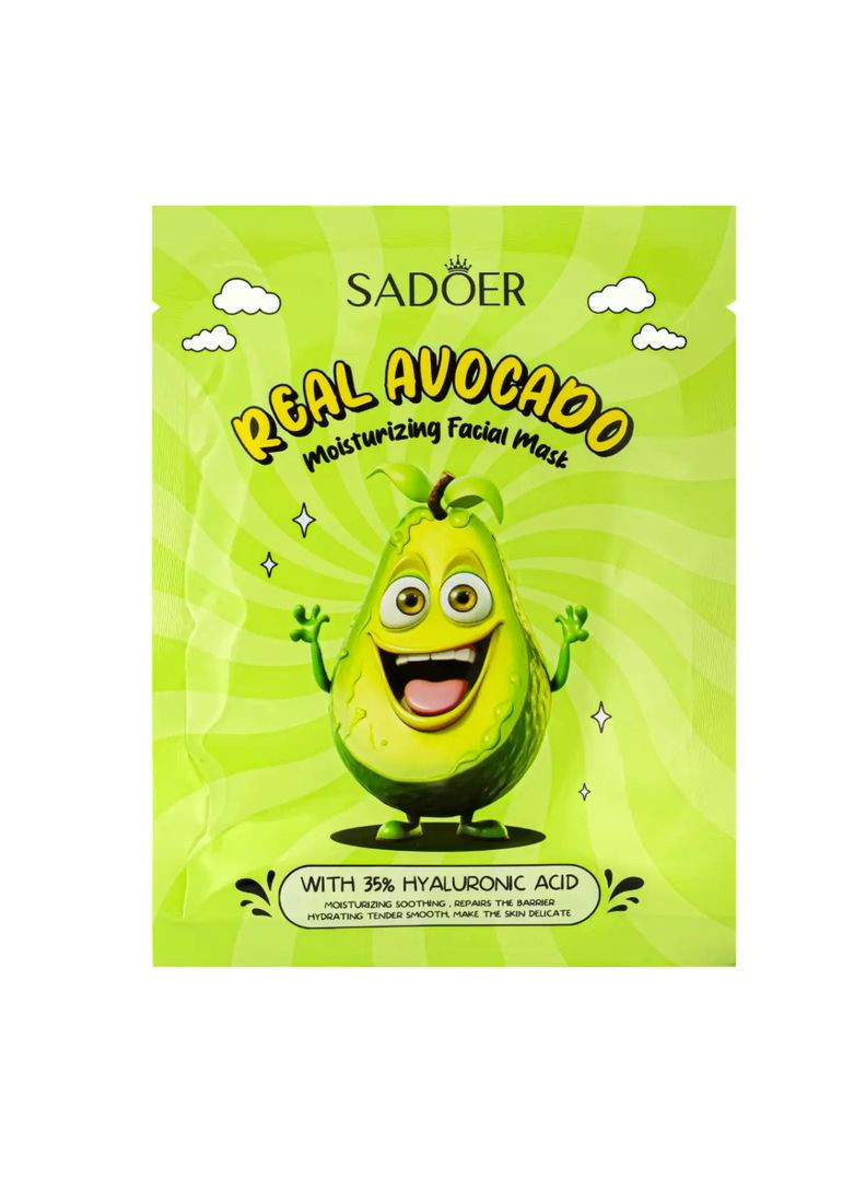 Тканевая маска для лица Sadoer с экстрактом авокадо, 25г Plus-plus (354799037)