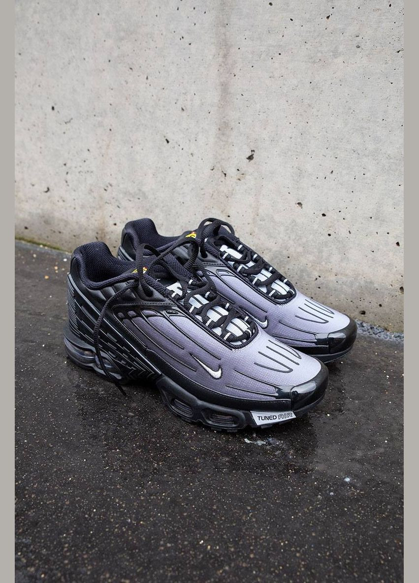 Чорні Осінні чоловічі кросівки nike black/white No Brand AIR MAX PLUS 3