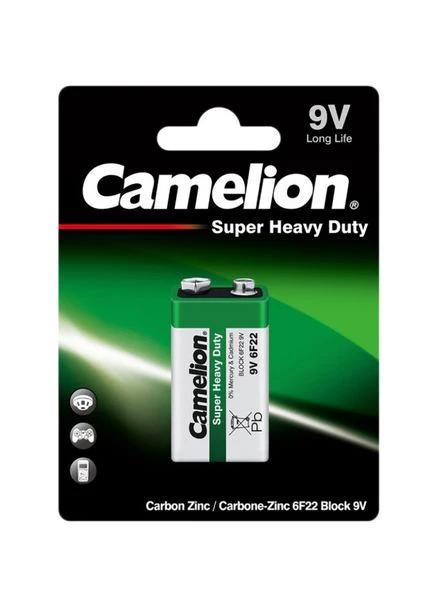 Батарейка " " / 6F22/1bl/413/609/ солевая, 9V, КРОНА (1/12) Camelion (367751634)