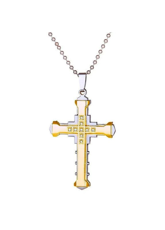 Кулон крестик подвеска на цепочке крест с фианитами. Liresmina Jewelry (293510420)
