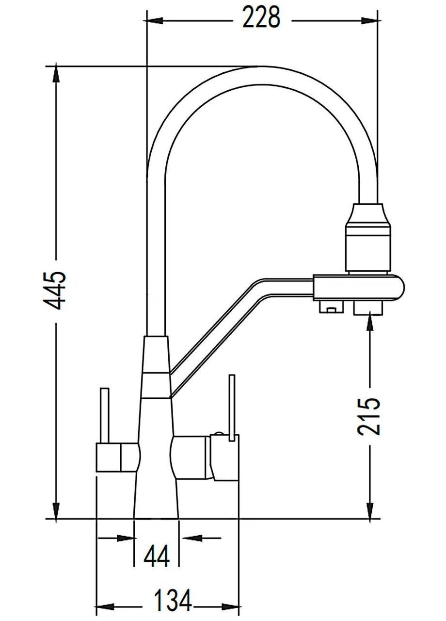 Змішувач для кухні під осмос INX4A08, нержавіюча сталь Wezer (275335881)