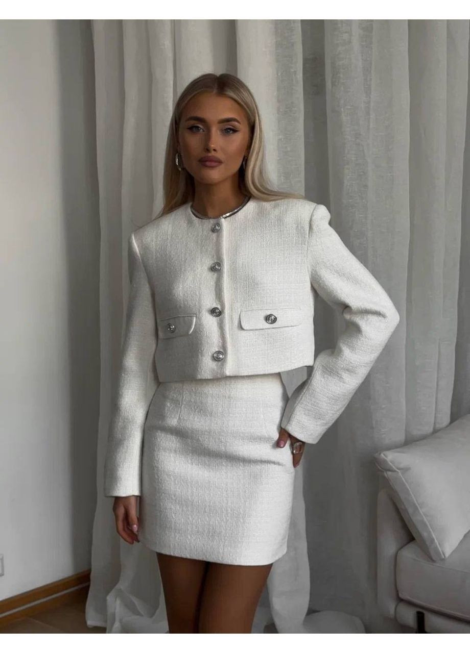 Жіночий твідовий костюм з спідницею No Brand Б1467-900 (369402628)