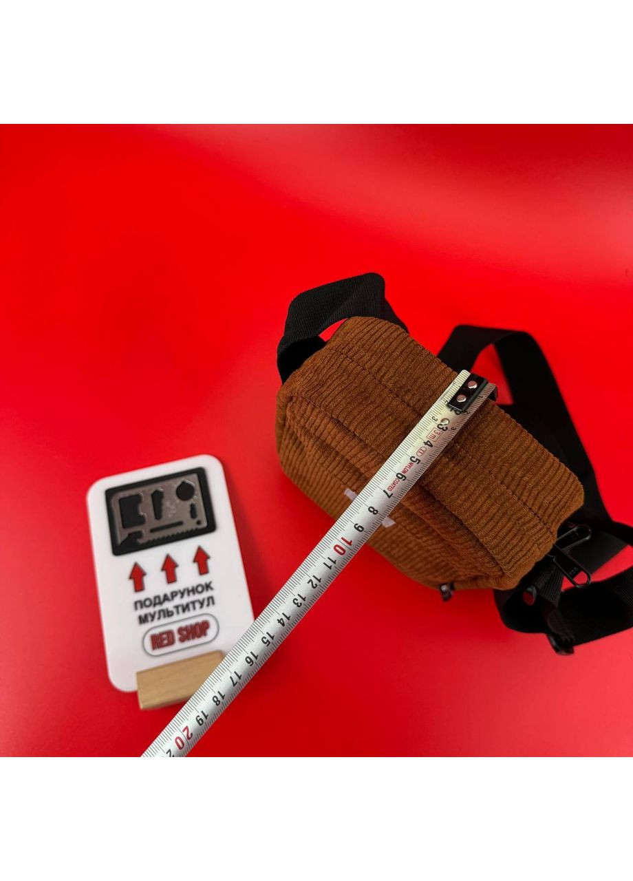 Сумка через плече барсетка Вельветова Кархарт месенджер колір Коричневий No Brand (361668701)