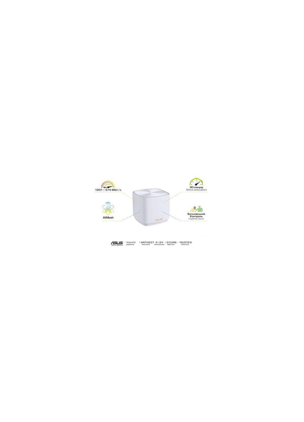 Маршрутизатор (XD41PK-WHITE) Asus zenwifi xd4 1pk white (275102412)