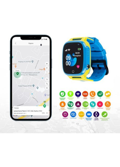 Smart Watch GO008 MILKY GPS Wi-Fi Blue/Yellow RU UCRF Amigo (362212633)