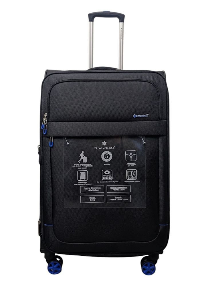 Чемодан большой 48203 жаккард-полиэстер L Черный Snowball (356452056)