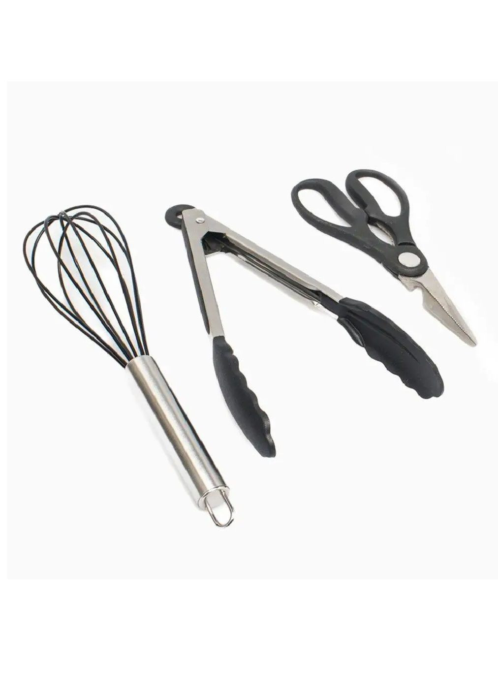 Настольный набор кухонных принадлежностей ножей с подставкой разделочной доской 19 предметов (480875-Prob) Черный Unbranded (346389810)