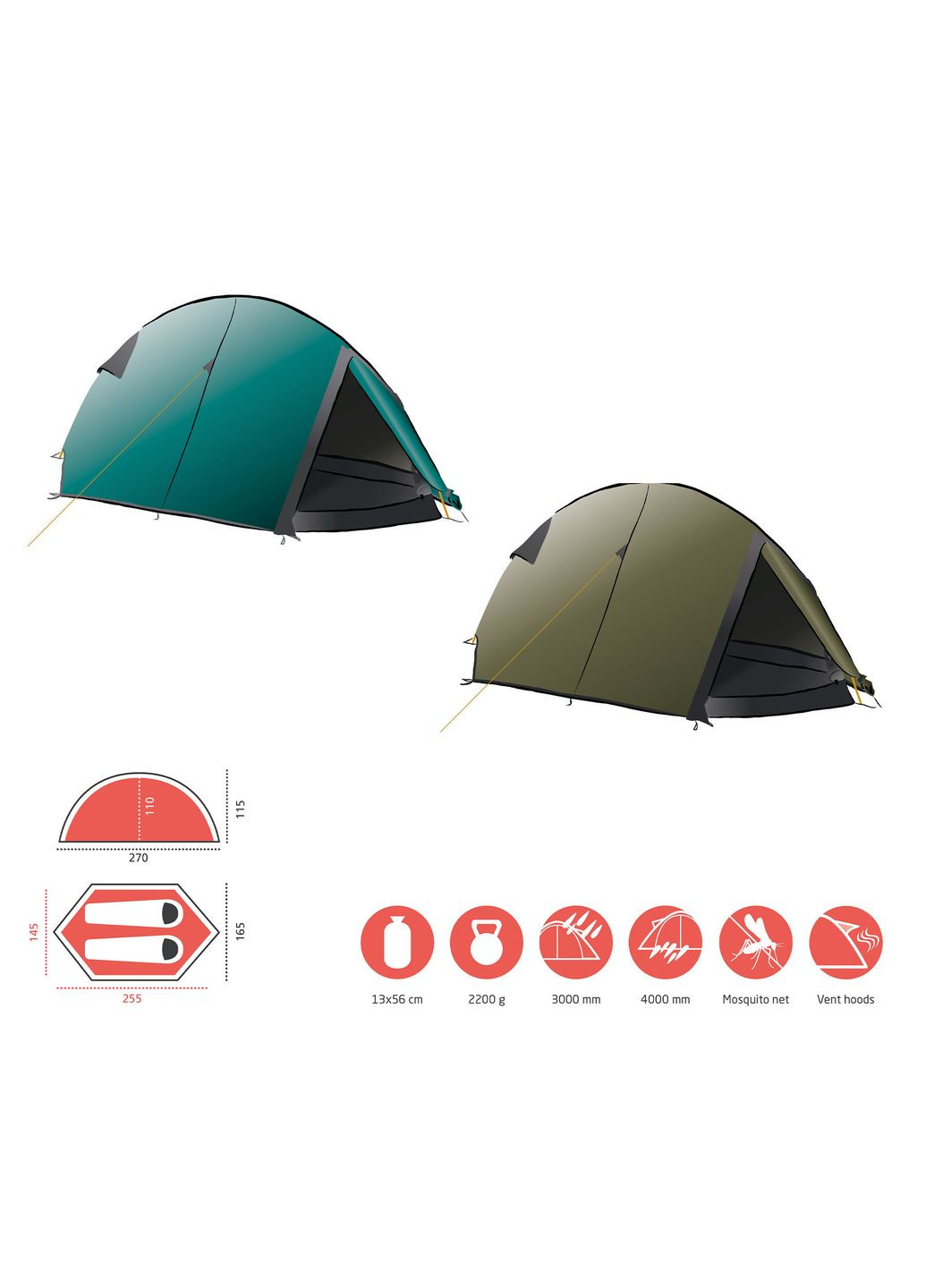 Палатка двухместная Cardova 1 Alu Grand Canyon (296262337)