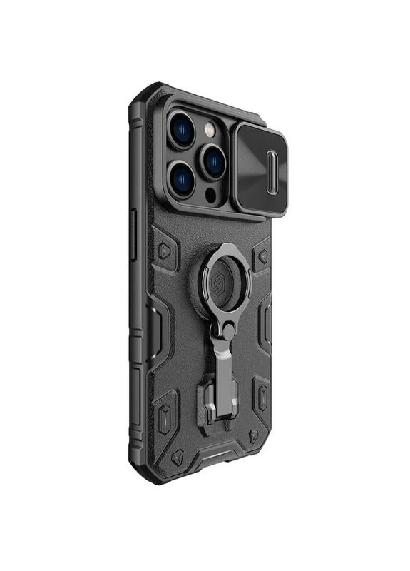 TPU+PC чехол Nillkin CamShield Armor Pro для Apple iPhone 14 Pro (6.1") черный с шторкой на камеру No Brand (402070799)
