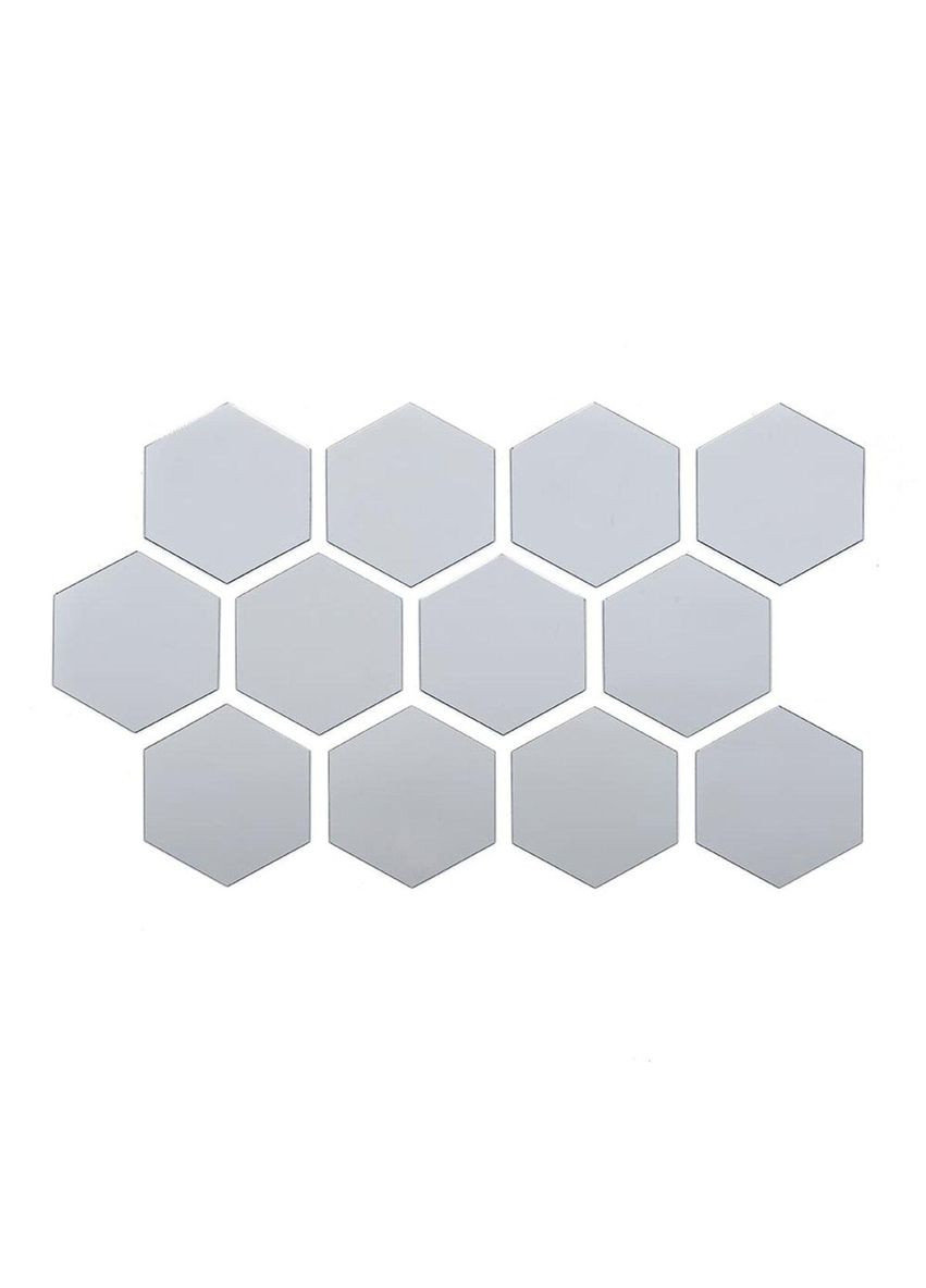 Дзеркальний декор акриловий самоклеючий 80*70мм срібло, 12шт (D) SW-00002511 Sticker Wall (338854589)