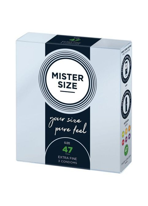 Презервативы Mister Size - pure feel - 47 (3 condoms), толщина 0,05 мм No Brand (366878207)