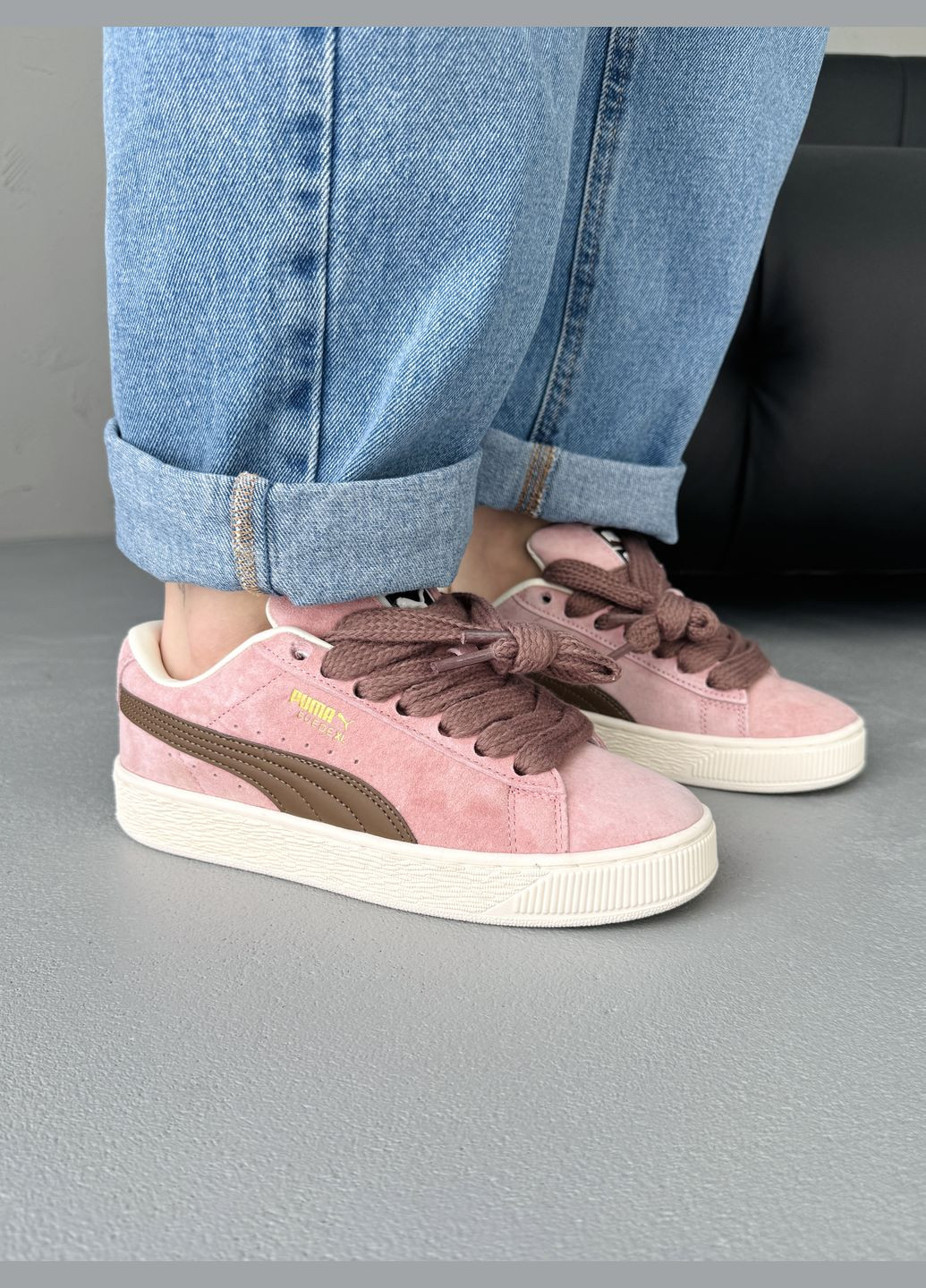 Кросівки жіночі Puma Suede XL Pink Brown | Пума Суеде ХЛ рожеві No Brand рожеві демісезони (341264143)