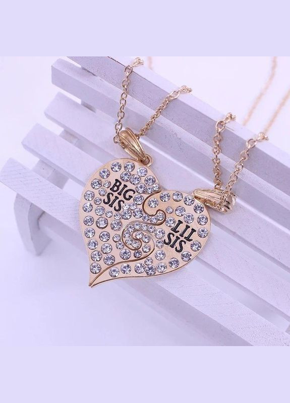 Парні підвіски Big Sister Little Sister для подруг сестер дві половинки серця No Brand (339869738)