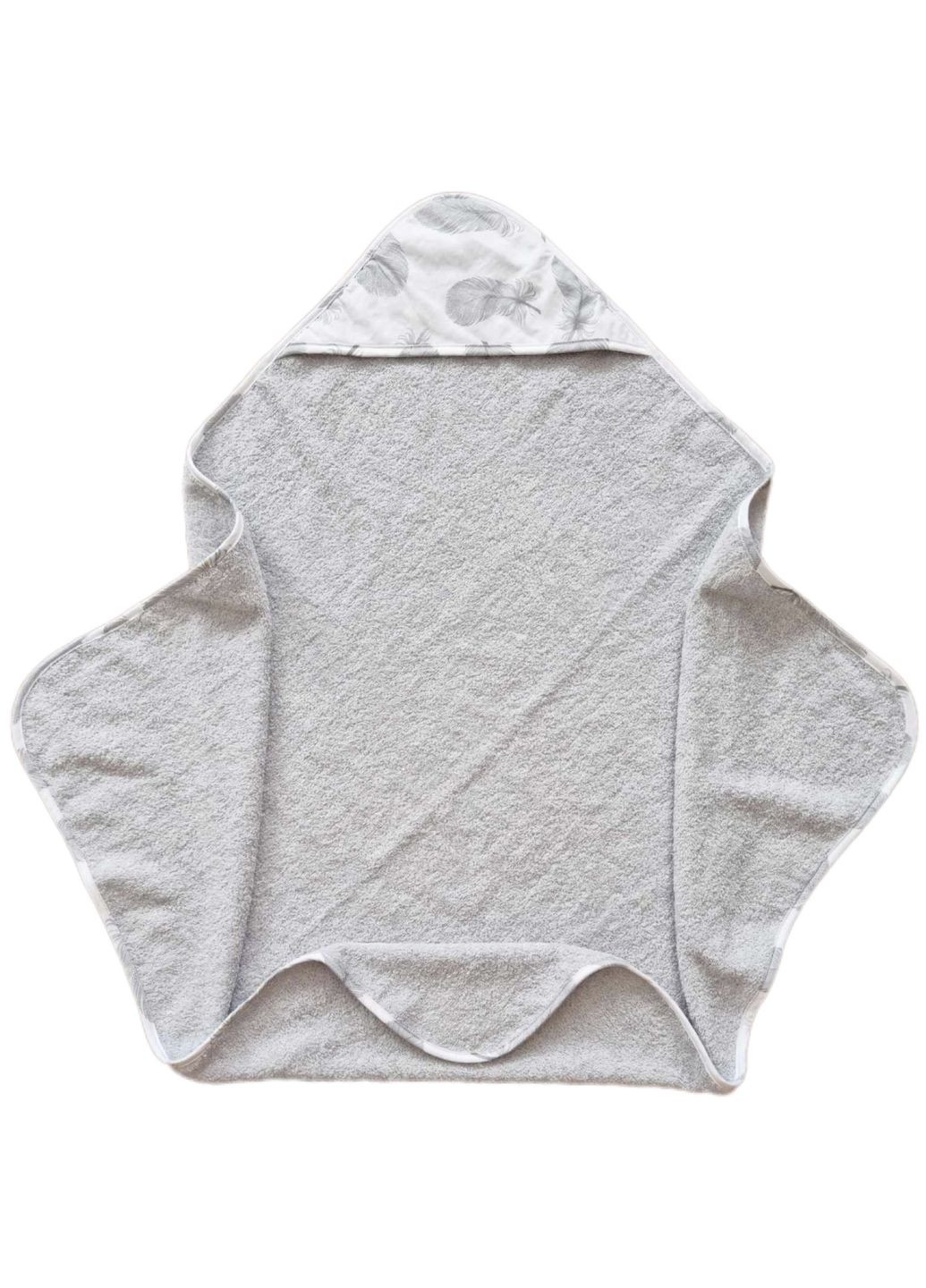 Рушник махровий 80×80 см Пірʼя (сірий) Mommy Bag сірий