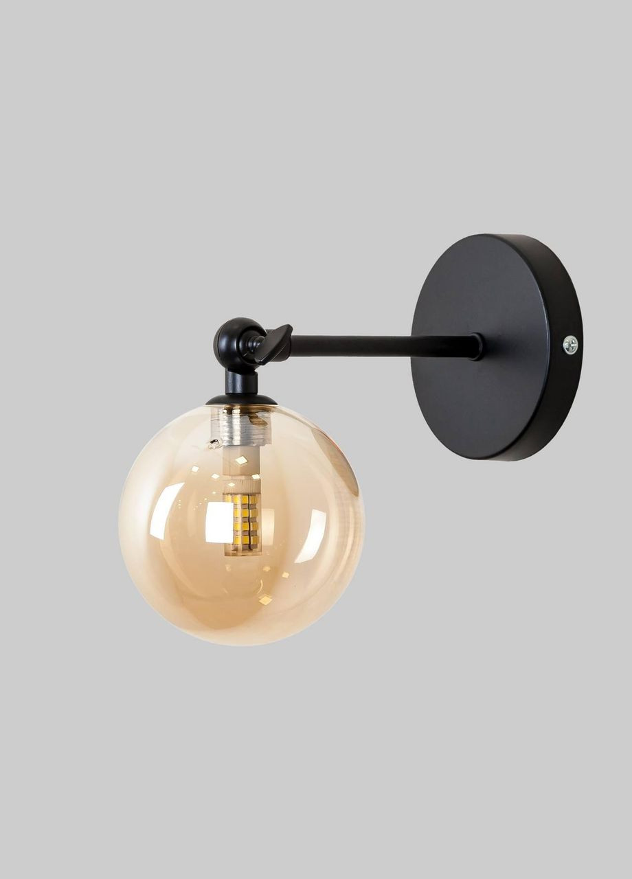 Современное черное бра с кофейным шаром 10см (61-W100F-1 BK+BR) No Brand (370070054)