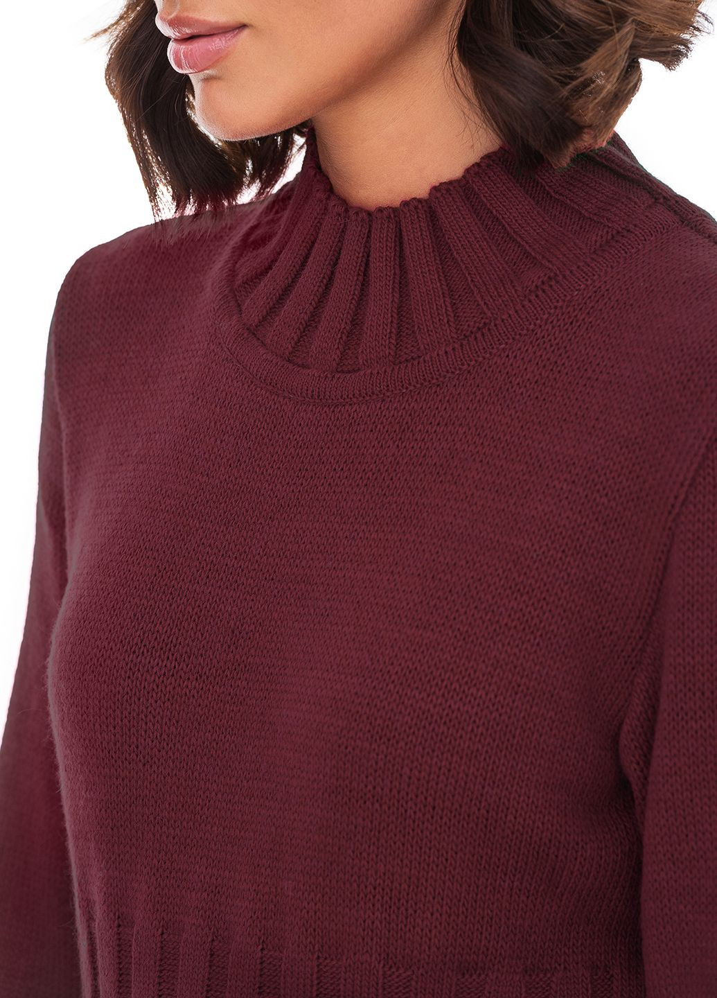 Бордовый женский джемпер с высокой резинкой SVTR