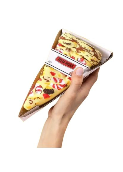 Жовті подарункові шкарпетки "скибка піци", 1 пара, у пакованні, унісекс (363042251)