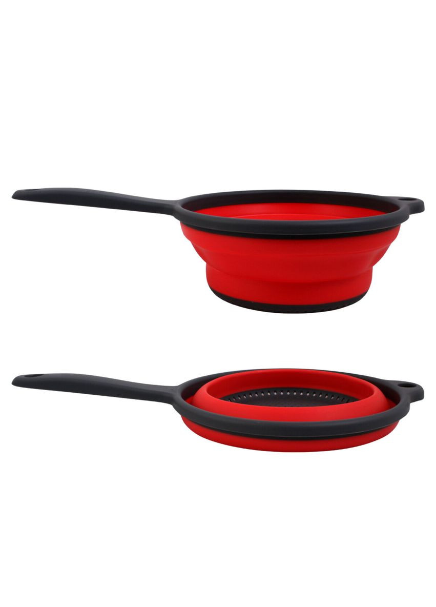 Дуршлаг складной с ручкой, силикон, красный, 36*23*9 см Arino (326843794)